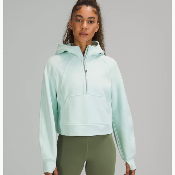 NWT Lululemon Scuba Oversized Half-Zip Sz M/L Hoodie Sweatshirt - Delicate Mint - Picture 4 of 6